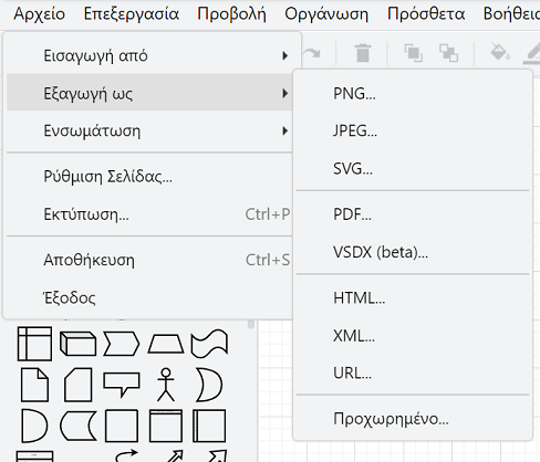 e-me draw: Εξαγωγή διαγράμματος